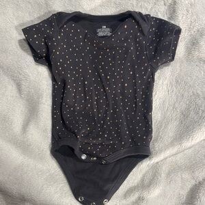 Polka Dot Black Baby Onesie